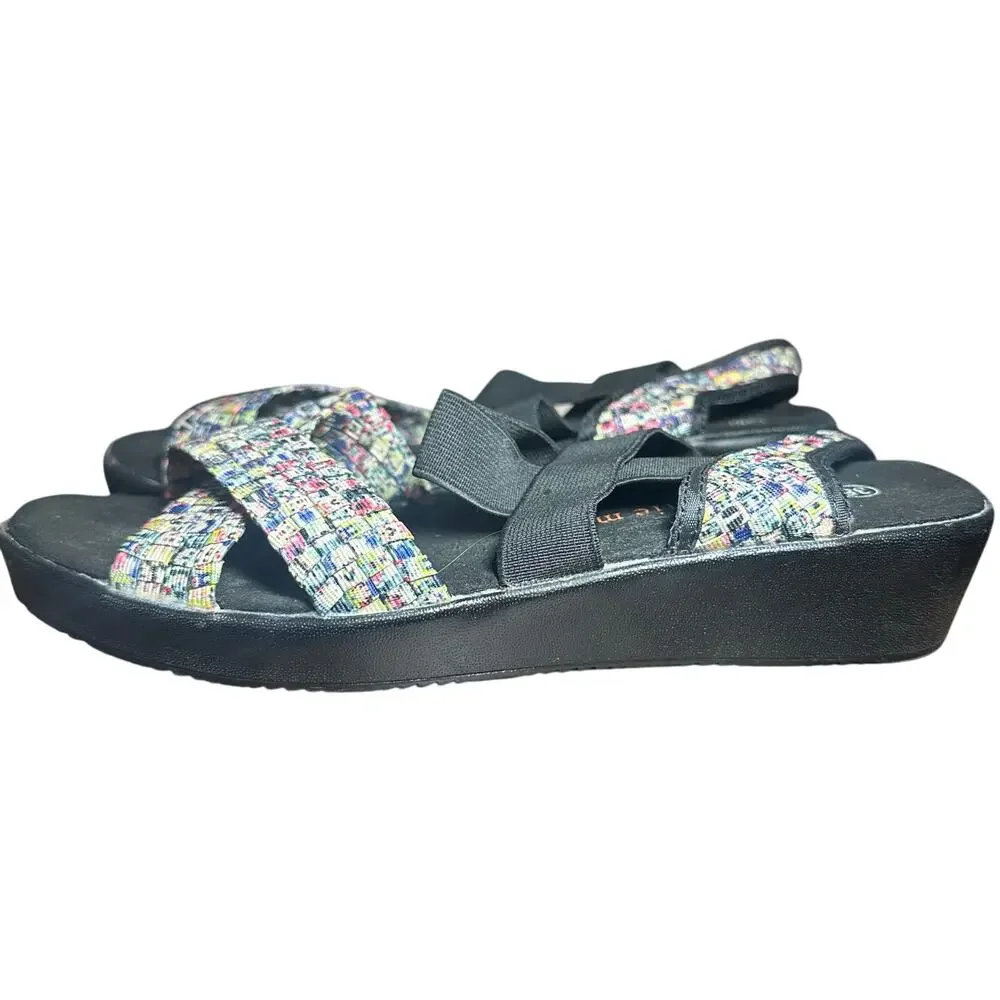 Bernie Mev Lisa splash Strappy Woven Sandals Lightweight Comfort EU 38 US 7.5-8
